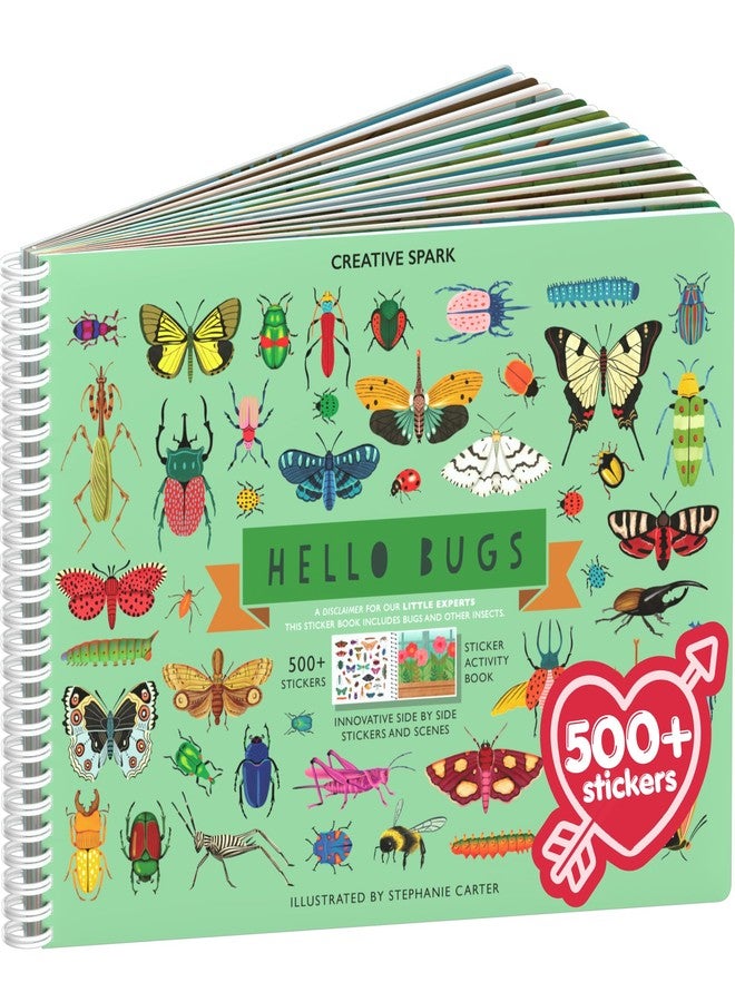 Cupkin Hello Bugs Sticker Book Activity for Kids, Toddler Airplane Travel Essentials, 500+ Bugs Stickers for Kids + 12 Scenes + 12 Coloring Book Pages, Bug Lover Gift, Children's Crafts Ages 2-8 - Image 1